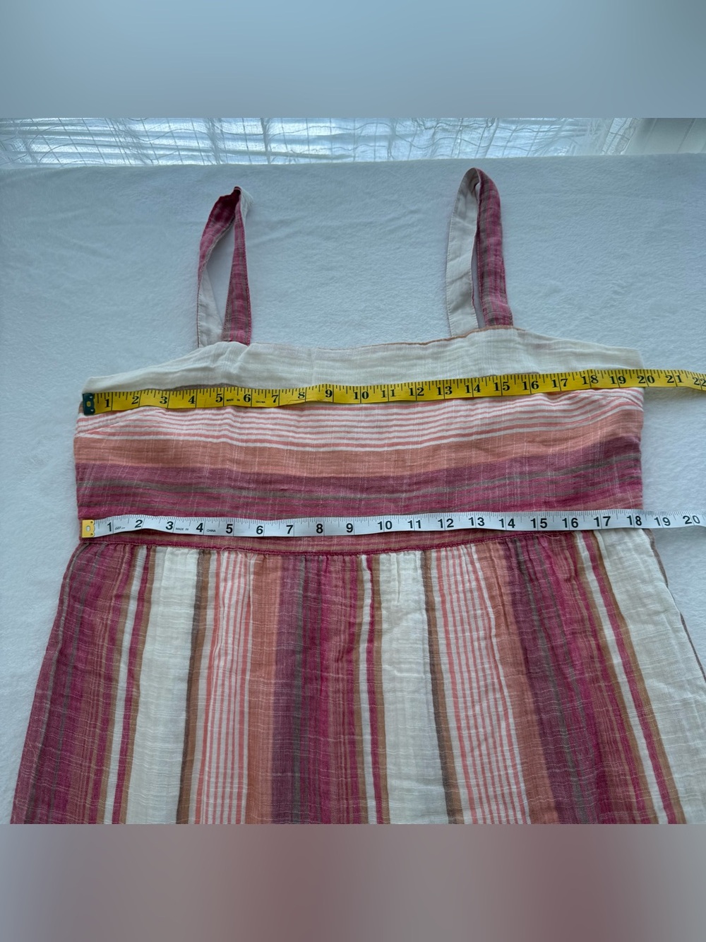 Faherty Sarah Tiered Stripe Cotton Maxi Dress Size XL - Picture 8 of 9
